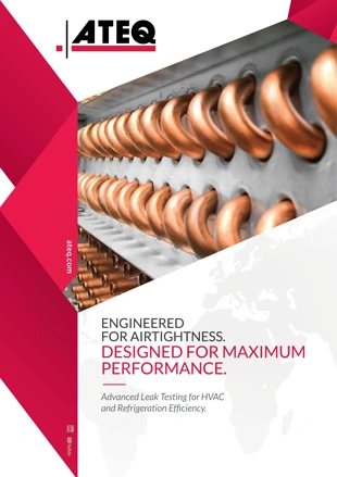 Close-up of copper condenser tubes shown on an ATEQ brochure