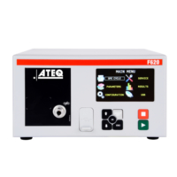 White ATEQ F620 testing device with control screen turned on